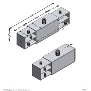 FMD Tv-bänk 194,5x39,9x49,2 cm ek och svart - Bild 6