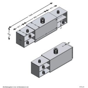 FMD Tv-bänk 194,5x39,9x49,2 cm ek och svart - Bild 7