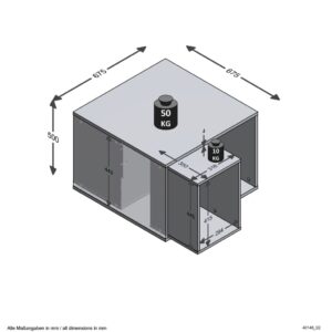 FMD Soffbord med 2 sidobord 67,5x67,5x50 cm vit och betong - Bild 5