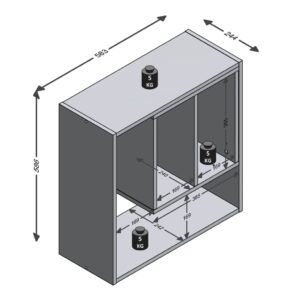 FMD Vägghylla med 3 öppna fack 58,3x24,4x58,6 cm - Bild 4