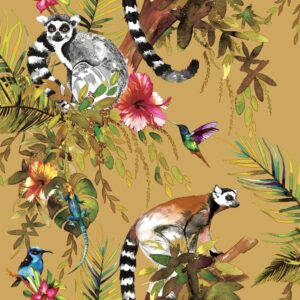 DUTCH WALLCOVERINGS Tapet Lemur ockra - Bild 2