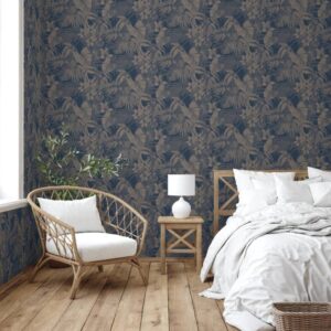 DUTCH WALLCOVERINGS Tapet Joelle silver och blå - Bild 3