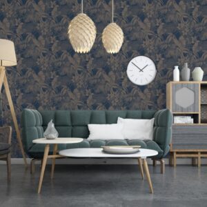 DUTCH WALLCOVERINGS Tapet Joelle silver och blå - Bild 4