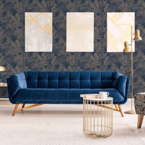 DUTCH WALLCOVERINGS Tapet Joelle silver och blå - Bild 5