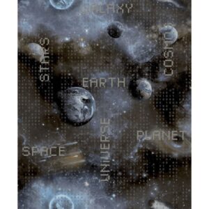 Good Vibes Tapet Galaxy Planets and Text blå och svart - Bild 2