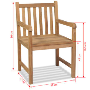 vidaXL Trädgårdsstolar 2 st massiv teak - Bild 7