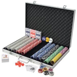 vidaXL Pokerset med 1000 laser-marker aluminium - Bild 2