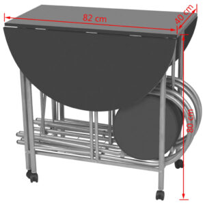 vidaXL Vikbar matgrupp 5 delar MDF svart - Bild 7