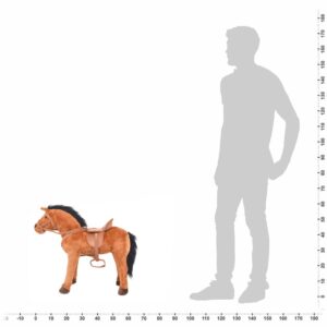 vidaXL Stående leksakshäst plysch brun - Bild 6