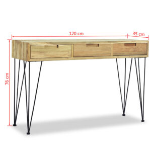 vidaXL Konsolbord 120x35x76 cm massiv teak - Bild 10