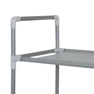 vidaXL Skohylla med 10 hyllor metall och non-woven tyg silver - Bild 4