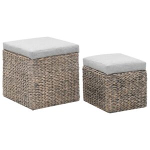 vidaXL Ottoman set 2 delar sjögräs grå - Bild 2