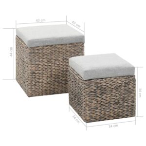 vidaXL Ottoman set 2 delar sjögräs grå - Bild 12