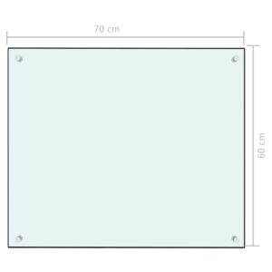 vidaXL Stänkskydd vit 70x60 cm härdat glas - Bild 6