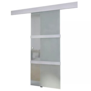 vidaXL Skjutdörr glas och aluminium 178 cm silver - Bild 2