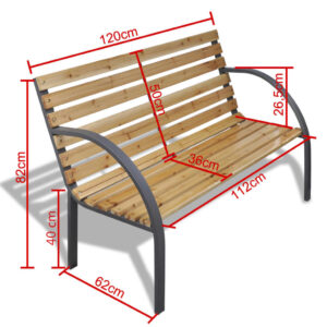 vidaXL Trädgårdsbänk 120 cm trä och järn - Bild 6