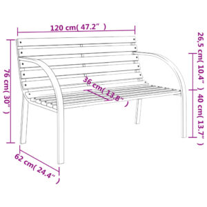 vidaXL Trädgårdsbänk 120 cm trä och järn - Bild 8