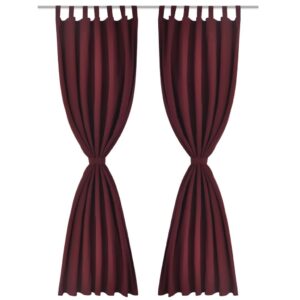 2-pack gardiner med öglor i vinröd microsatin 140 x 175 cm - Bild 2