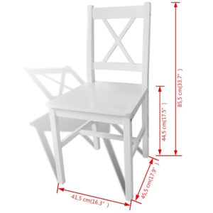 vidaXL Matstolar 4 s vit furu - Bild 5