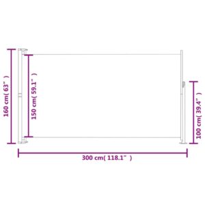 vidaXL Infällbar sidomarkis 160 x 300 cm brun - Bild 7