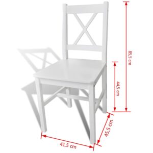 vidaXL Matstolar 6 st vit furu - Bild 5