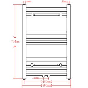 Handdukstork centralvärme element båge 500 x 764 mm svart - Bild 9