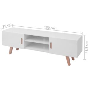 vidaXL TV-bänk MDF 150x35x48,5 cm högglans vit - Bild 6