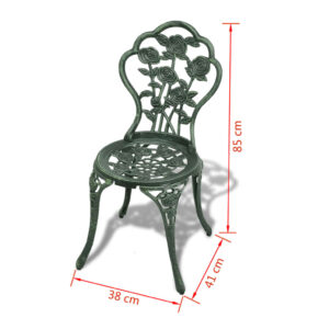 vidaXL Caféset 3 delar gjuten aluminium grön - Bild 11