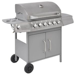 vidaXL Gasolgrill 6+1 kokzoner silver - Bild 3