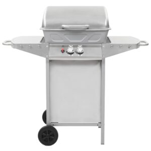 vidaXL Gasolgrill med 2 grillzoner rostfritt stål silver - Bild 3