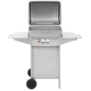 vidaXL Gasolgrill med 2 grillzoner rostfritt stål silver - Bild 7