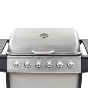 vidaXL Gasolgrill med 6 grillzoner rostfritt stål silver - Bild 6