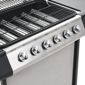 vidaXL Gasolgrill med 6 grillzoner rostfritt stål silver - Bild 7