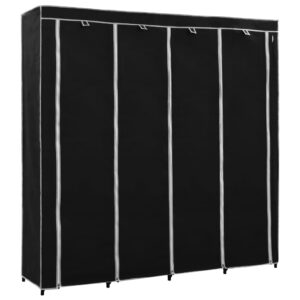 vidaXL Garderob med 4 fack svart 175x45x170 cm - Bild 2