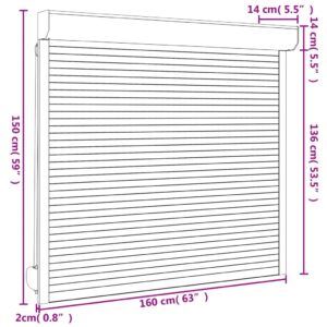 vidaXL Rulljalusi aluminium 160x150 cm antracit - Bild 6