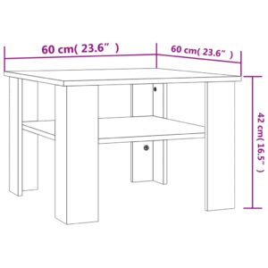 vidaXL Soffbord betonggrå 60x60x42 cm konstruerat trä - Bild 6