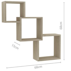 vidaXL Kubhyllor sonomaek 68x15x68 cm konstruerat trä - Bild 6