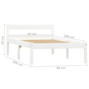 vidaXL Sängram vit massiv furu 90x200 cm - Bild 7