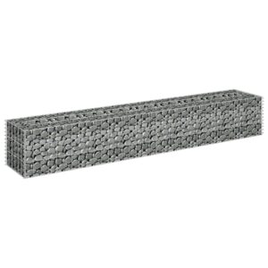 vidaXL Planteringsgabion upphöjd galvaniserat stål 180x30x30 cm - Bild 3