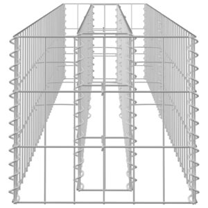 vidaXL Planteringsgabion upphöjd galvaniserat stål 180x30x30 cm - Bild 5