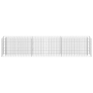 vidaXL Planteringsgabion upphöjd galvaniserat stål 270x30x60 cm - Bild 4