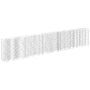 vidaXL Planteringsgabion upphöjd galvaniserat stål 450x30x90 cm - Bild 2