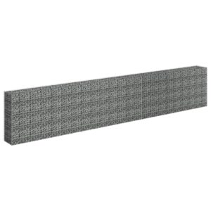 vidaXL Planteringsgabion upphöjd galvaniserat stål 450x30x90 cm - Bild 3