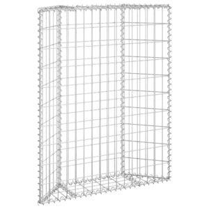 vidaXL Gabion trapets upphöjd galvaniserat stål 80x20x100 cm - Bild 2