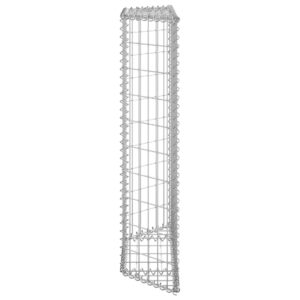 vidaXL Gabion trapets upphöjd galvaniserat stål 80x20x100 cm - Bild 4