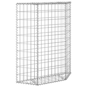 vidaXL Gabion trapets upphöjd galvaniserat stål 80x20x100 cm - Bild 5