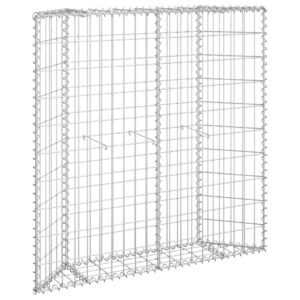 vidaXL Gabion trapets upphöjd galvaniserat stål 100x20x100 cm - Bild 2