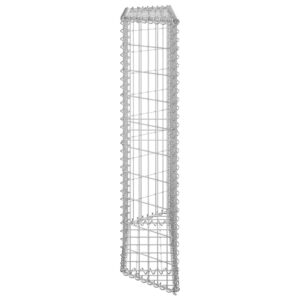 vidaXL Gabion trapets upphöjd galvaniserat stål 100x20x100 cm - Bild 4