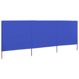 vidaXL Vindskydd 3 paneler tyg 400x120 cm azurblå - Bild 2