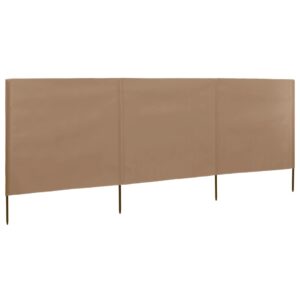 vidaXL Vindskydd 3 paneler tyg 400x160 cm taupe - Bild 2